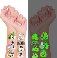 50 x Brand New Haooryx 24Pcs Halloween Glow in the Dark Temporary Tattoos Stickers for Kids Cartoon Zombie Ghost Vampire Trick or Treat Waterproof Body Stickers Children Birthday Gift Party Supplies - RRP €900.0