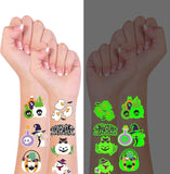 50 x Brand New Haooryx 24Pcs Halloween Glow in the Dark Temporary Tattoos Stickers for Kids Cartoon Zombie Ghost Vampire Trick or Treat Waterproof Body Stickers Children Birthday Gift Party Supplies - RRP €900.0