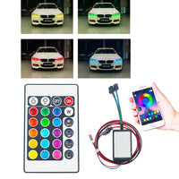 1 x RAW Customer Returns KASturbo Car 12V Angel Eyes for E60 E61 E90 E92, Time of Day Multicolored for 1 3 5 Series Z4 X1 X5 X6, Devil Eyes Demon Eyes Multicolored APP Bluetooth Controller - RRP €72.6