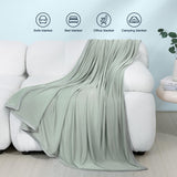 1 x RAW Customer Returns KANKAEU Cooling Blanket 200 x 230cm, Double-Sided Cool Feeling Cooling Blanket, Lightweight Breathable Summer Blanket, Soft Sofa Blanket Travel Blanket for Hot Sleepers, Gray - RRP €35.99