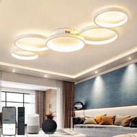 1 x RAW Customer Returns BAYHT Smart LED Ceiling Light Compatible With Alexa App Google Home 50W 9500LM Round White Dimmable With Remote Control, 3000K-6500K Ceiling Light For Bedroom Living Room 100CM - RRP €151.26