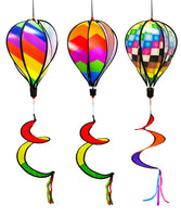 1 x RAW Customer Returns LUKDUNG 3pcs 130cm Hot Air Balloon Wind Spinner Rainbow Garden Pinwheels Swirl Wind Spinner Windmill Striped Rainbow Windsock Rotating Sequins Twister Hanging Yard Decoration - RRP €21.84