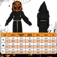 1 x RAW Customer Returns FORMIZON Halloween Pumpkin Grim Reaper Costume for Children, Scary Scarecrow Costume with Pumpkin Mask, Grim Reaper Scythe, Children s Grim Reaper Costume for Halloween Cosplay Costumes M  - RRP €26.56