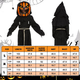 7 x RAW Customer Returns FORMIZON Halloween Pumpkin Grim Reaper Costume for Children, Scary Scarecrow Costume with Pumpkin Mask, Grim Reaper Scythe, Children s Grim Reaper Costume for Halloween Cosplay Costumes M  - RRP €185.92