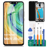 1 x RAW Customer Returns For Huawei Mate 20 Lite LCD Screen for Mate 20 LITE Screen Replacement Mate20 Lite LCD Display SNE-LX1 Touch Digitizer Assembly SNE-LX2, SNE-LX3, INE-LX2 Repair Kit Black with Frame  - RRP €35.21