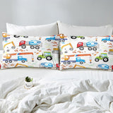 1 x RAW Customer Returns Sunnybed Excavator Comforter Cover Cartoon Truck Bedding Sets Construction Vehicle Duvet Cover Set For Kids Boys Tractor Cement Mixer Draw Nursery Decor With 1 Pillowcases,135 200 80 80 1,Multi 302 - RRP €30.99