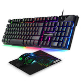 1 x RAW Customer Returns EMPIRE GAMING - Pack 3 in 1 MK800 - Gaming keyboard QWERTZ German RGB 105 keys 19 anti-ghosting keys -Ergonomic RGB gamer mouse 2400 DPI -Mousepad -PC PS4 PS5 Xbox One Series Mac - RRP €33.99