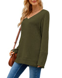 1 x Brand New PLOKNRD Knitted Sweater for Women Winter Basic Sweatshirt Daily Tops Dark Green, S - RRP €28.99