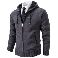 1 x Brand New Shuanghao Men s Hoodie with Hood Pullover Cardigan Sweatshirt - Cardigan Leisure Winter Warm Thick Fleece Inside Outdoor Hooded Jacket Pulliover Knitted Jackets for Men Gray XS - RRP €31.98