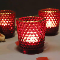 1 x RAW Customer Returns Red Table Centerpiece Votive Candle Holders, Set of 12, Bulk Pack Tealight Holders with Gold Rim, Glass Tealight Candle Holders for Christmas, Holiday and Dating Decoration - RRP €20.68