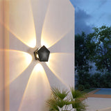 1 x RAW Customer Returns Comely 2 Pack LED Wall Lights Outdoor Indoor, Creative Pentagram Wall Lamp Warm White 3000K, IP65 Waterproof, Modern Aluminum LED Outdoor Wall Light for Garden Porch Garage Black  - RRP €30.96