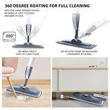 1 x RAW Customer Returns Mops for floor cleaning, floor mop with spray function with 6 washable microfiber covers, 1 scraper, 1 mop holder, for dry-wet mop for mop for walls, hardwood, vinyl, laminate, ceramic, tiles - RRP €23.59