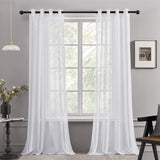 1 x RAW Customer Returns Deconovo Curtain Transparent Curtains Living Room Voile Curtain Eyelets, 290 x 140 cm Height x Width , White, Set of 2 - RRP €30.59