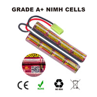 1 x RAW Customer Returns melasta 2pack 9.6V NiMH Airsoft Battery 1600mAh Butterfly Softair Battery with Mini Tamiya Connector for M4, M249, G36, M110, SR25, M240B, M14, RPK, PKM, L85, AUG, G3 - RRP €34.99