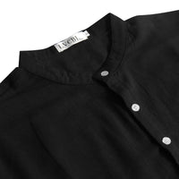 1 x RAW Customer Returns LVCBL Men s Shirt Regular Fit Shirt with Stand-Up Collar Party Black XL - RRP €12.79