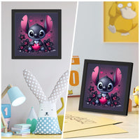 2 x Brand New EOBROMD Diamond Painting Stitch, Heart Diamond Painting with Frame, 5D Diamond Painting Pictures Cartoon, Diamond Painting Pictures Arts Craft for Home Decor Gift 18x18cm - RRP €40.8