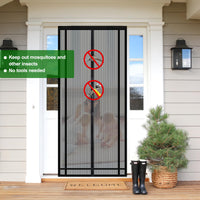 1 x RAW Customer Returns Sekey magnet fly screen balcony door without drilling, can be cut to size, door curtain fly protection, insect protection door curtain with widened adhesive tape 160 x 230 cm, black - RRP €21.62