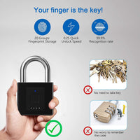 1 x RAW Customer Returns Fingerprint Padlock eLinkSmart Keyless Large Padlock Phone App Unlock, Remote Authorization, Outdoor and Waterproof, 320mAh Battery Lasts Long, Battery Indicator - RRP €40.99