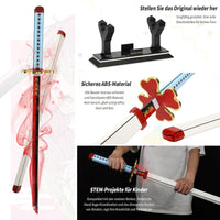 1 x RAW Customer Returns Demon Ideas Slayer Sword Cosplay Anime Tengen Uzui Katana, Clamping Building Blocks Sword Building Blocks Decoration Gift for Adults Boys from 6-16 with Sheath and Holder Compatible with Lego Sword 1478 Pieces  - RRP €41.99