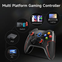 1 x RAW Customer Returns EasySMX Wireless PC Controller Game Controller PC Wireless Bluetooth Gamepad with Hall Trigger Dual Vibration Turbo function, compatible with PC PS3 Switch Android TV TV Box Mobile Phone Tablet Laptop Red - RRP €27.53