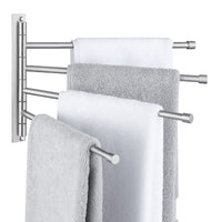 1 x RAW Customer Returns KES Towel Holder Swivel 4 Arms Towel Rail 180 Rotation Towel Holder Stainless Steel SUS304 Bathroom Towel Holder Wall Mounted Brushed, A2102S4-2 - RRP €34.16