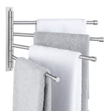 1 x RAW Customer Returns KES Towel Holder Swivel 4 Arms Towel Rail 180 Rotation Towel Holder Stainless Steel SUS304 Bathroom Towel Holder Wall Mounted Brushed, A2102S4-2 - RRP €34.16