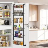 1 x RAW Customer Returns Mangotree 6-Tier Over the Door Pantry Organizer, Heavy-Duty Metal Hanging Spice Rack Organizer, Wall Mounted Storage for Kitchen, Pantry, Bathroom, Bedroom Black  - RRP €34.42