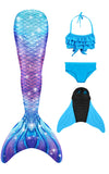 1 x RAW Customer Returns DNFUN Girls Mermaid Tail Cosplay Swimsuit Swimsuit with Bikini and Monofin - RRP €45.16