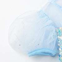 3 x Brand New JerrisApparel Princess Dress for Children Sequin Carnival Costume 150, Blue  - RRP €80.97