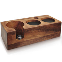 1 x RAW Customer Returns HOLIHOKY Tamperstation 58 mm, portafilter holder made of walnut, tamping station for barista accessories, coffee tamper station wood with silicone cushion, adjustable height - RRP €45.99