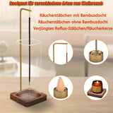 1 x RAW Customer Returns Holwim Wooden Incense Holder, Incense Holder with Removable Ash Catcher Made of Glass Anti-Ash Flight Modern Style Incense Burner Ideal for Meditation Yoga, Decoration Bedroom, Home Office - RRP €19.66