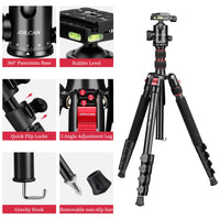 1 x RAW Customer Returns JOILCAN Camera Tripod 189cm, Lightweight Aluminum Monopod with 360 Detachable Ball Head Cell Phone Holder, Professional Tripod for Canon Nikon Sony DSLR Camera Smartphone, Load Capacity 30lbs - RRP €68.98