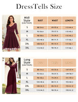 1 x RAW Customer Returns DRESSTELLS Women s Elegant Chiffon Evening Dresses V-Neck Lace Bridesmaid Dresses Ball Gown Burgundy 3XL - RRP €66.99