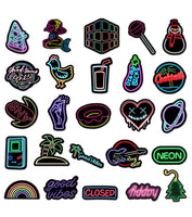 6 x Brand New TAKONE Neon Stickers, 50 Pieces Vinyl Cool Stickers, Waterproof and Reusable Neon Stickers for Helmet, Moped, MTB, Bicycle, Skateboard, Suitcase and Laptop - RRP €122.4