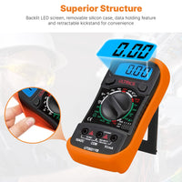 1 x RAW Customer Returns ULTRICS Professional Digital Multimeter, Voltmeter Ammeter Ohmmeter Voltage Continuity Tester, Current Meter, Mini Portable Multimeter with LCD Display for Measuring OHM AC DC Resistance - RRP €12.76