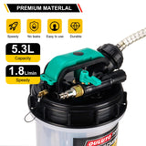 1 x RAW Customer Returns OULUTO 5.3L Manual and Pneumatic Oil Extractor Pump Suction Pump Liquid Extractor Pump with 6 Hoses Oil Dipstick and Check Valve - RRP €85.85