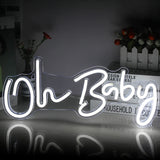 1 x RAW Customer Returns SIGNSHIP Oh Baby Neon Light White LED Neon Signs USB Powered Light Signs Letter Baby Neon Sign for Wall Decoration Baby Room Bedroom Hotel Bar Wedding Birthday Party Gift - RRP €33.43