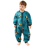 1 x RAW Customer Returns ZIGJOY Baby Sleeping Bag with Legs, 1.5 TOG Baby Sleeping Bag 100 Cotton with Air Layer Baby Sleeping Bag for All Year Round, Rainbow Dinosaur, M 12-24 Months  - RRP €22.8