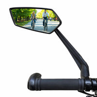 1 x RAW Customer Returns Homieway bicycle mirror left, bicycle rear view mirror extra large mirror surface, HD impact-resistant real glass 360 adjustable bicycle rear view mirror, long handle bicycle mirror for e-bike handlebars 22.2-25.4 mm  - RRP €22.61