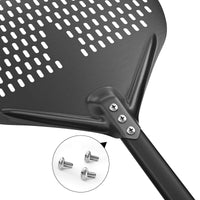 1 x RAW Customer Returns Ga HOMEFAVOR pizza peel perforated 14 inch pizza peel made of hard anodized aluminum pizza peel 8 inch pizza turner pizza peel with silicone handle - RRP €62.94