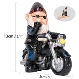 1 x RAW Customer Returns Garden gnome motorcycle gnomes, 13.3cm x 13cm statue waterproof sun protection garden decoration for the garden, decoration for the terrace, decoration for the balcony - RRP €18.14