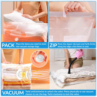 2 x Brand New AOBOPLE 4 Pack Vacuum Space Saver Storage Bags Reusable 100 x 80 cm Jumbo Vacuum Bags Clothing Compression Bags Travel Vacuum Bags for Duvets, Clothes, Blankets, Bedding - RRP €40.32