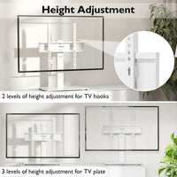 1 x RAW Customer Returns BONTEC TV stands TV stand swiveling for 26-55 inch LCD LED OLED plasma flat curved TVs up to 45 kg, height adjustable stable Max.VESA 400x400, white - RRP €37.37