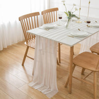 2 x Brand New AOKSUNOVA Modern Champagne Chiffon Table Runner for Wedding, Communion, Tulle - RRP €38.4