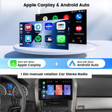 1 x RAW Customer Returns Hikity 1 Din Car Radio Carplay with 10.4 Inch Rotating Screen Built-in Wired CarPlay Android Auto Mirror Link for Android iOS Car Radio Touch Display with FM Radio USB SWC Rear View Camera - RRP €167.39