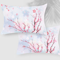 1 x RAW Customer Returns Kseyic Cherry Blossom Bed Linen 135 x 200 cm, Flowers Duvet Cover Pink White Bed Linen Girls, Bed Linen Sets Japanese Style Romantic with Zip Pink-White 2, 135 x 200 cm  - RRP €35.28