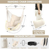 1 x RAW Customer Returns Chihee Hammock Chair Hanging Swing Maximum 500 Pounds Including 2 Cushions Steel Spreader Bar with Anti-Slip Grooves Portable Hanging Chair Side Pocket Large Macrame Bohemian Chair Indoor Outdoor - RRP €39.99