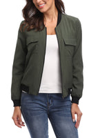 1 x RAW Customer Returns MISS MOLY Bomber Jacket Womens Flight Jacket Zip Up Lightweight Jacket Multi-Pocket Green Medium - RRP €40.33