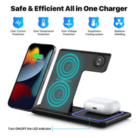 1 x RAW Customer Returns Inductive Charging Station, 18w Foldable 3 in 1 Wireless Charger, Wireless Charger Compatible with i Phone 13 12 11 XS XR X 8P, Airpods 2 pro, Apple Watch, Samsung S21 Ultra S20 and Capable Cell Phone - RRP €30.24