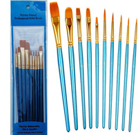 1 x Brand New BOBOZHONG painting supplies artist brushes, 10 pieces high-quality miniature brushes fine detail brushes for acrylic painting oil painting watercolor painting gouache painting face painting blue  - RRP €20.4